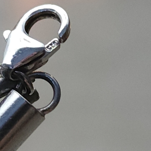 Sterling Silver 925 Necklace with Chunky Stone Beads and Textured Spacers - Picture 9 of 15